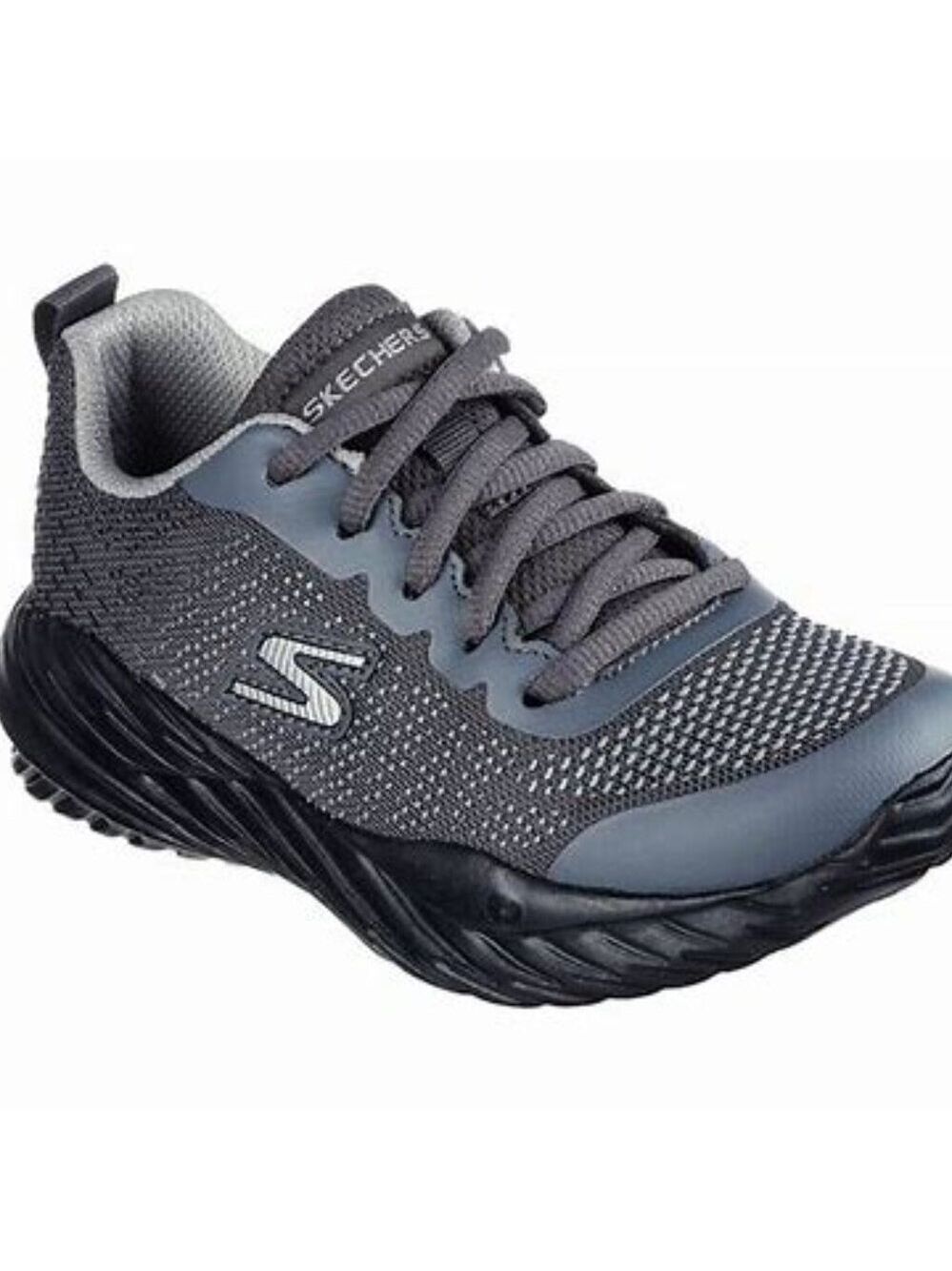 Size 5 Youth Skechers  big boys Gray and Black Sneakers with Breathable Mesh